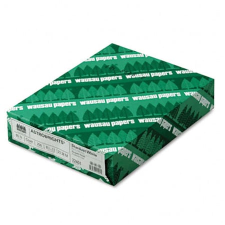 Wausau DDI 942245  Card Stock Paper  65 lb.  8-1/2"x11"  Stardust White, PK2 WA34153